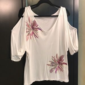 INC Floral sequined tunic